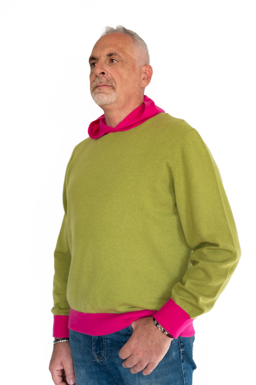 Felpa con cappuccio 100% cashmere