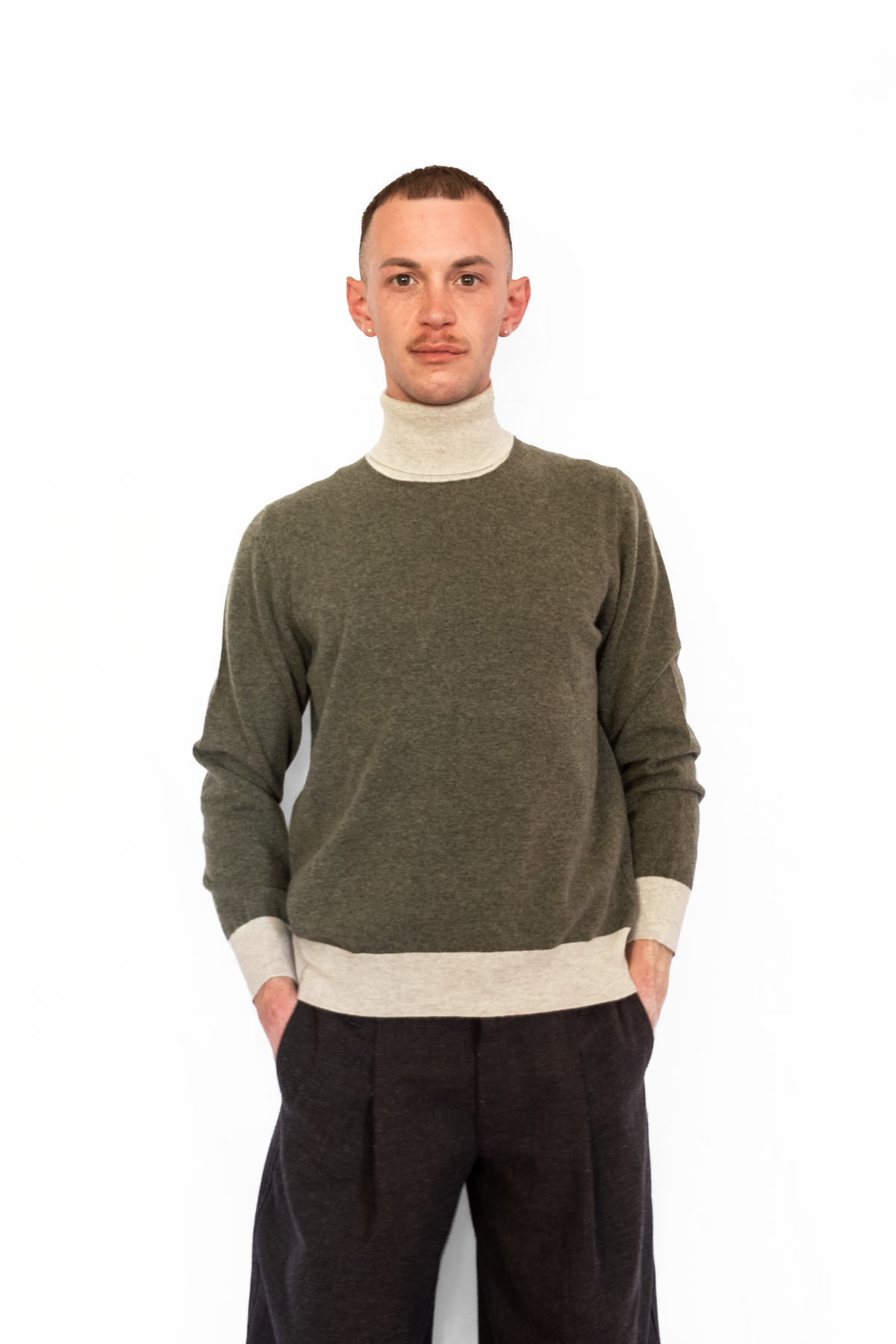 Maglione dolcevita 30% cashmere - 70% lambwool
