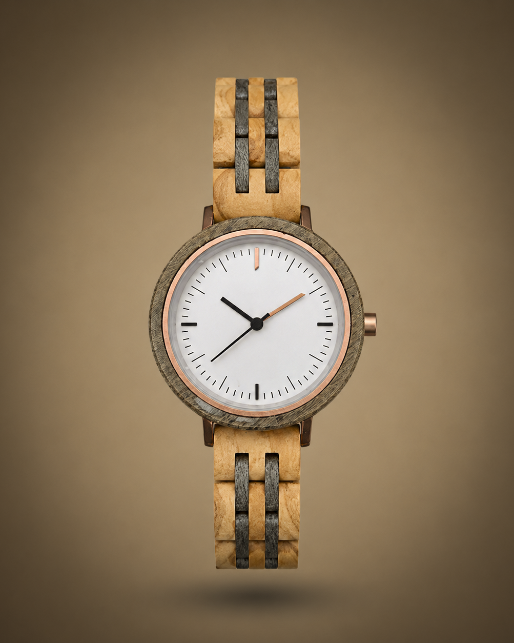 Orologio in Sandalo Verde e Ulivo