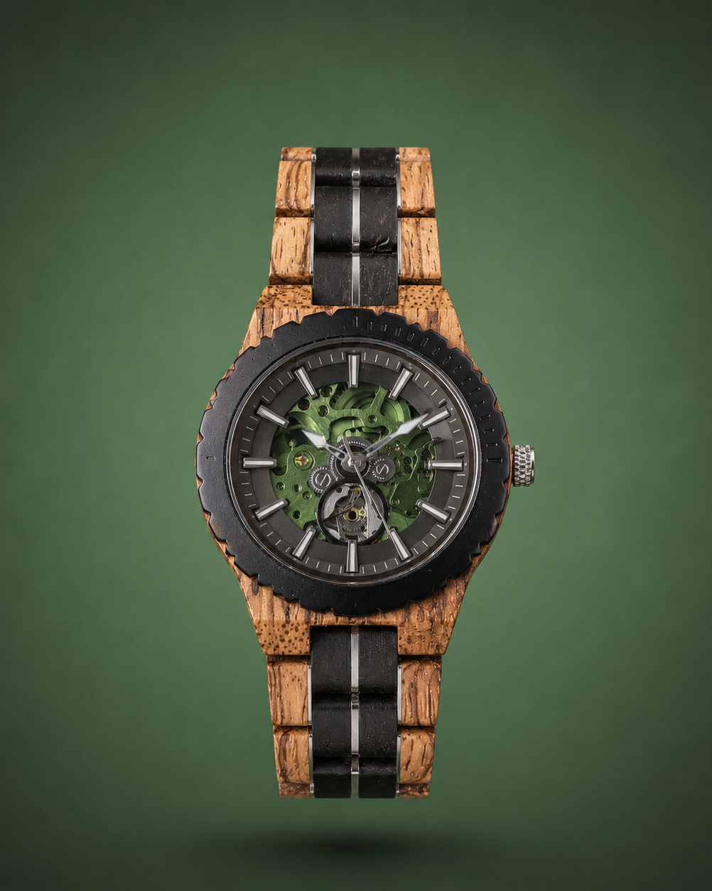 Orologio in Ebano e Ulivo