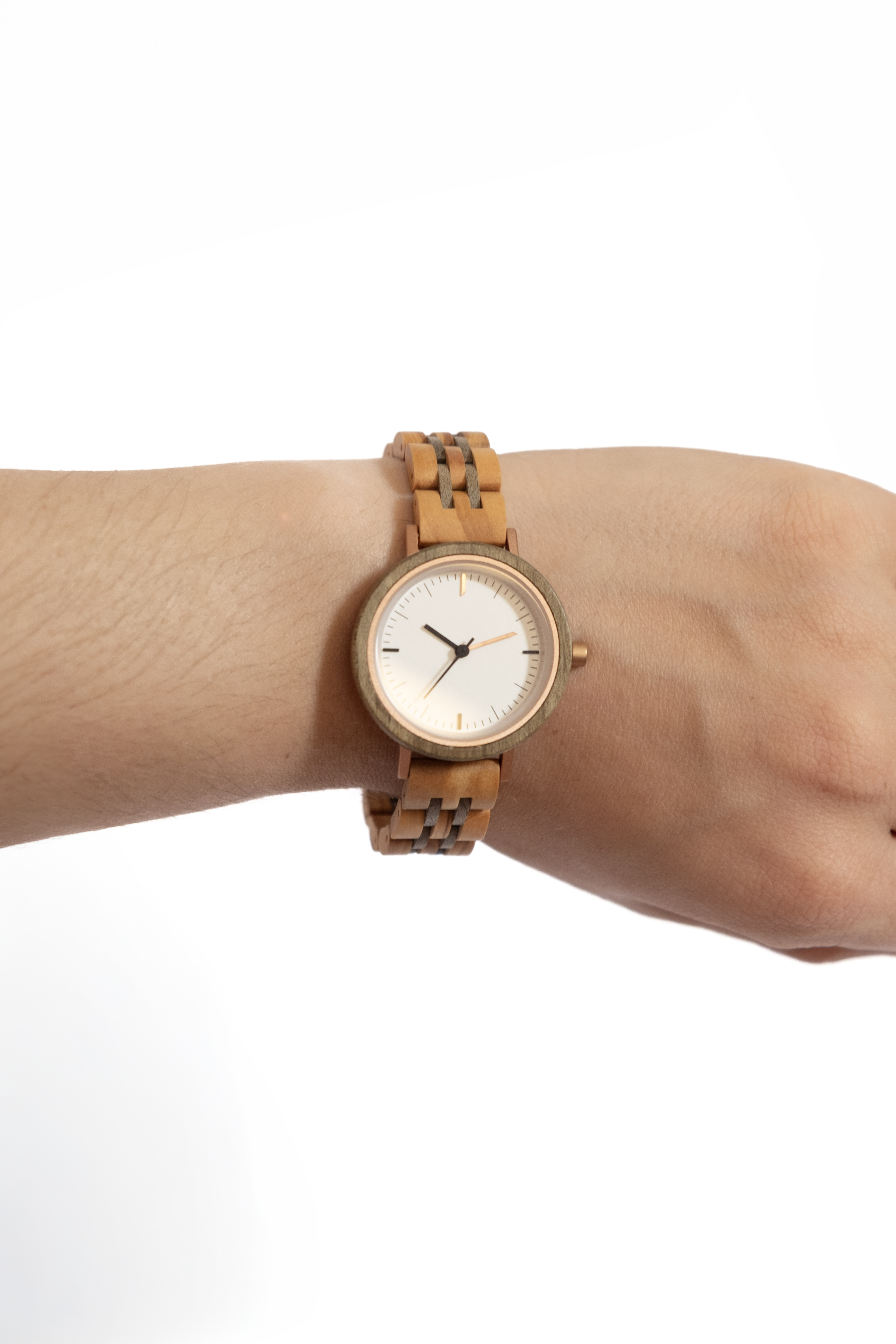 Orologio in Sandalo Verde e Ulivo