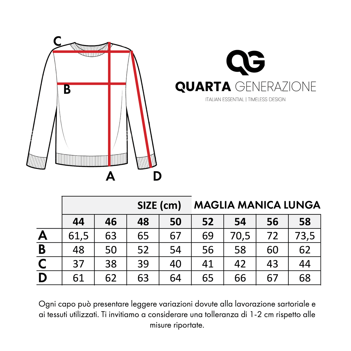 Maglia manica lunga 70% cashmere - 30% seta